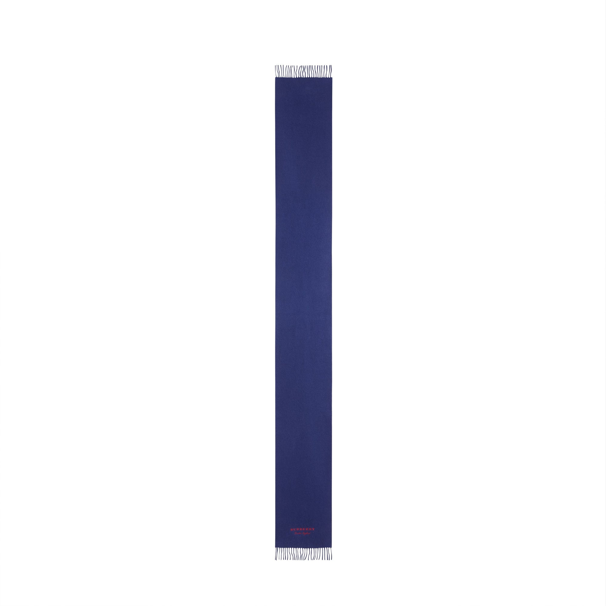 BRIGHT NAVY Écharpe brodée en cachemire molletonné