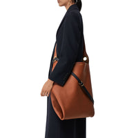 TAN Sac en cuir à œillets