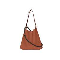 TAN Sac en cuir à œillets
