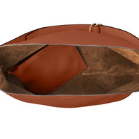 TAN Sac en cuir à œillets