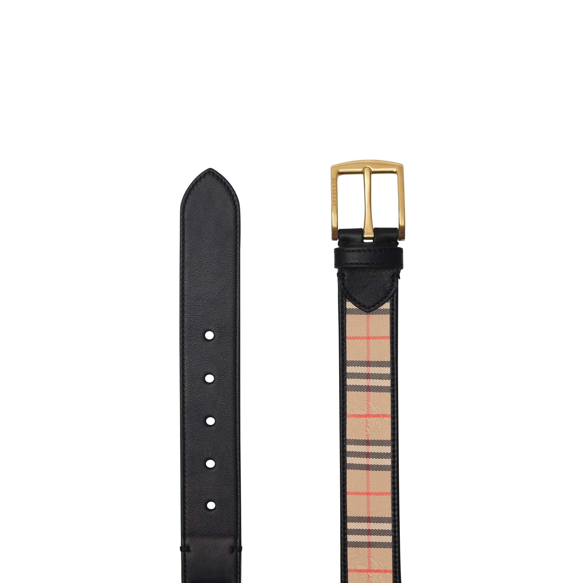 BLACK Ceinture en cuir à motif check de 1983
