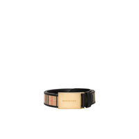 BLACK Ceinture en cuir à motif check de 1983 avec boucle plaque
