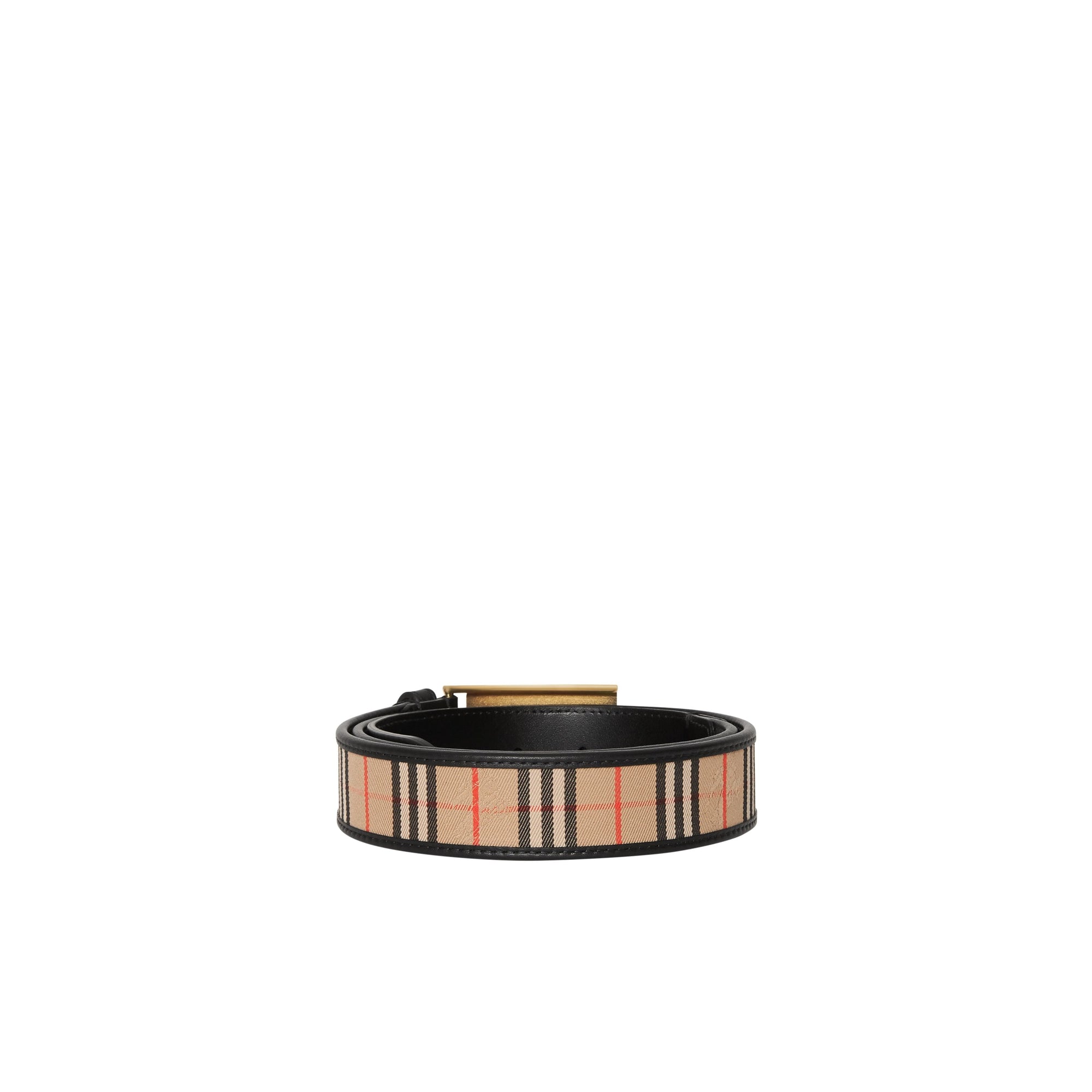 BLACK Ceinture en cuir à motif check de 1983 avec boucle plaque