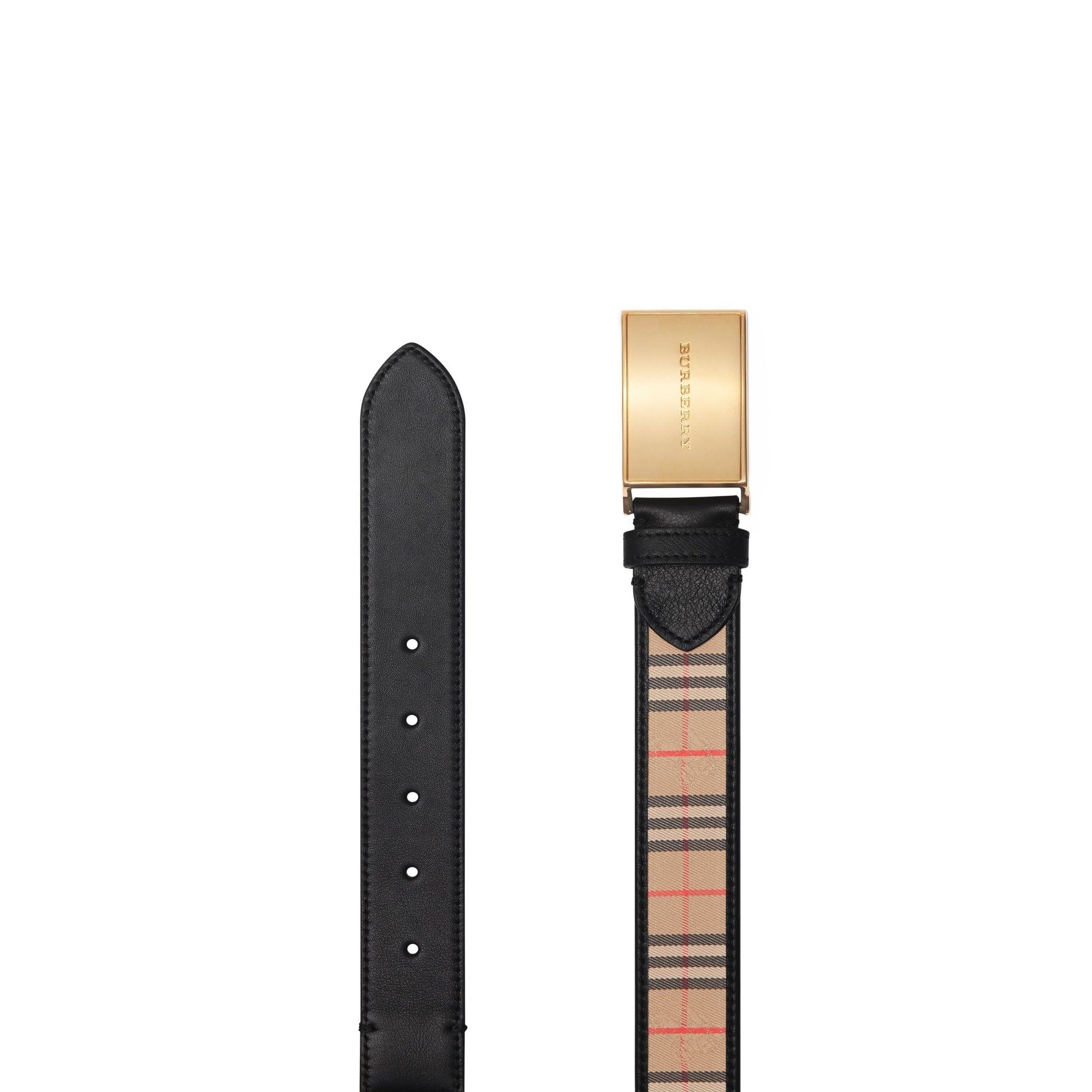 BLACK Ceinture en cuir à motif check de 1983 avec boucle plaque