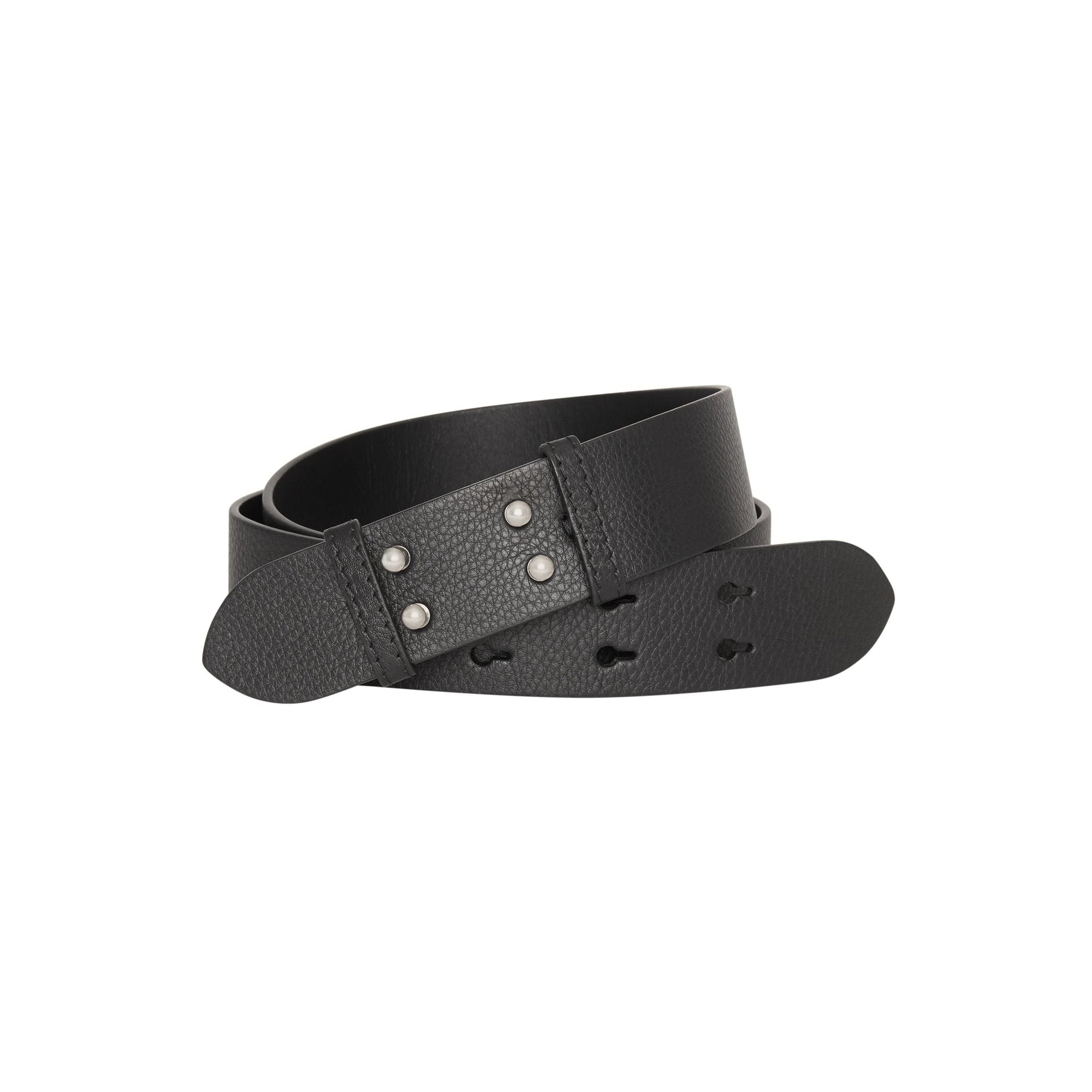 Ceinture du sac the belt moyen en cuir grainé - Noir