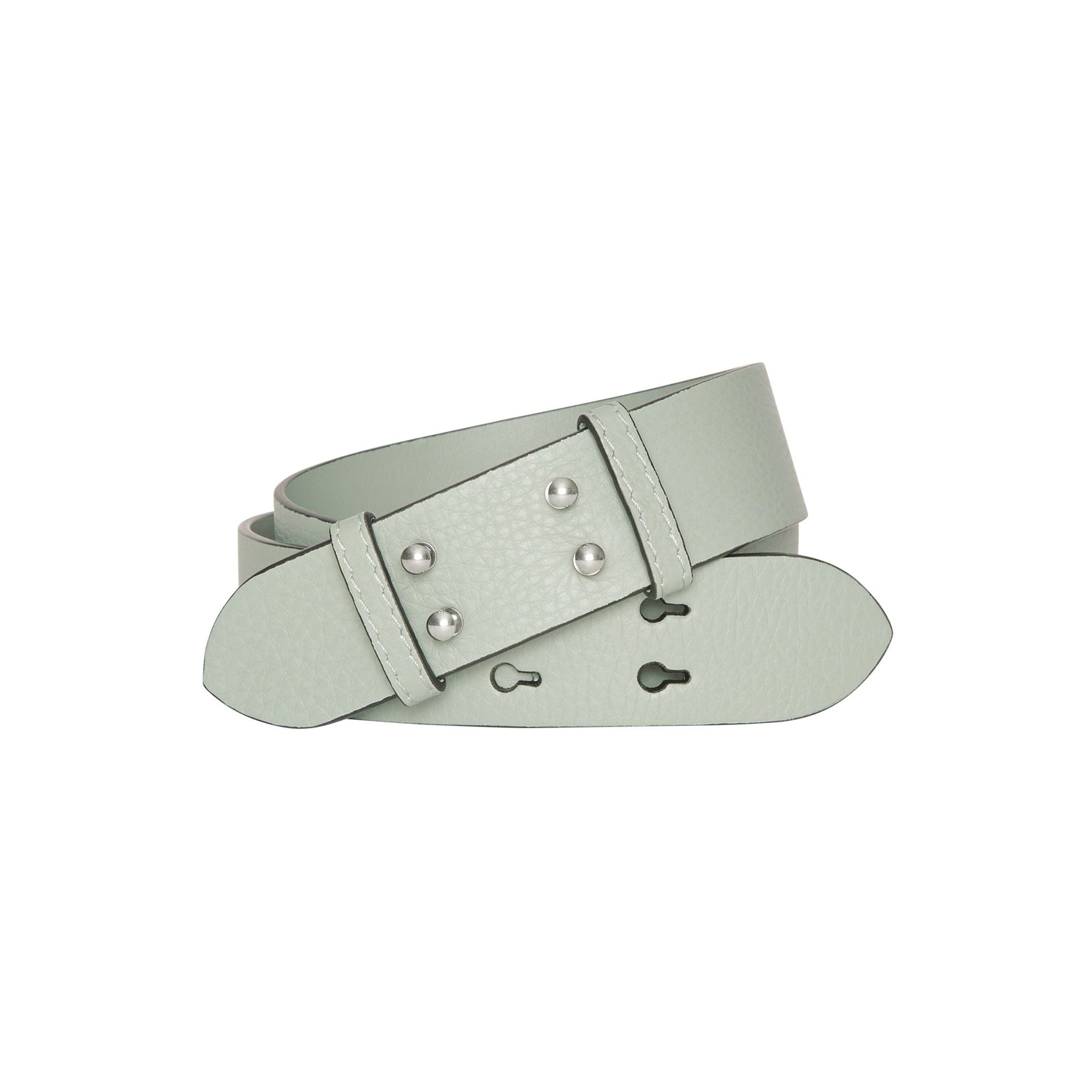 Ceinture en cuir grainé pour petit sac the belt - Gris bleu