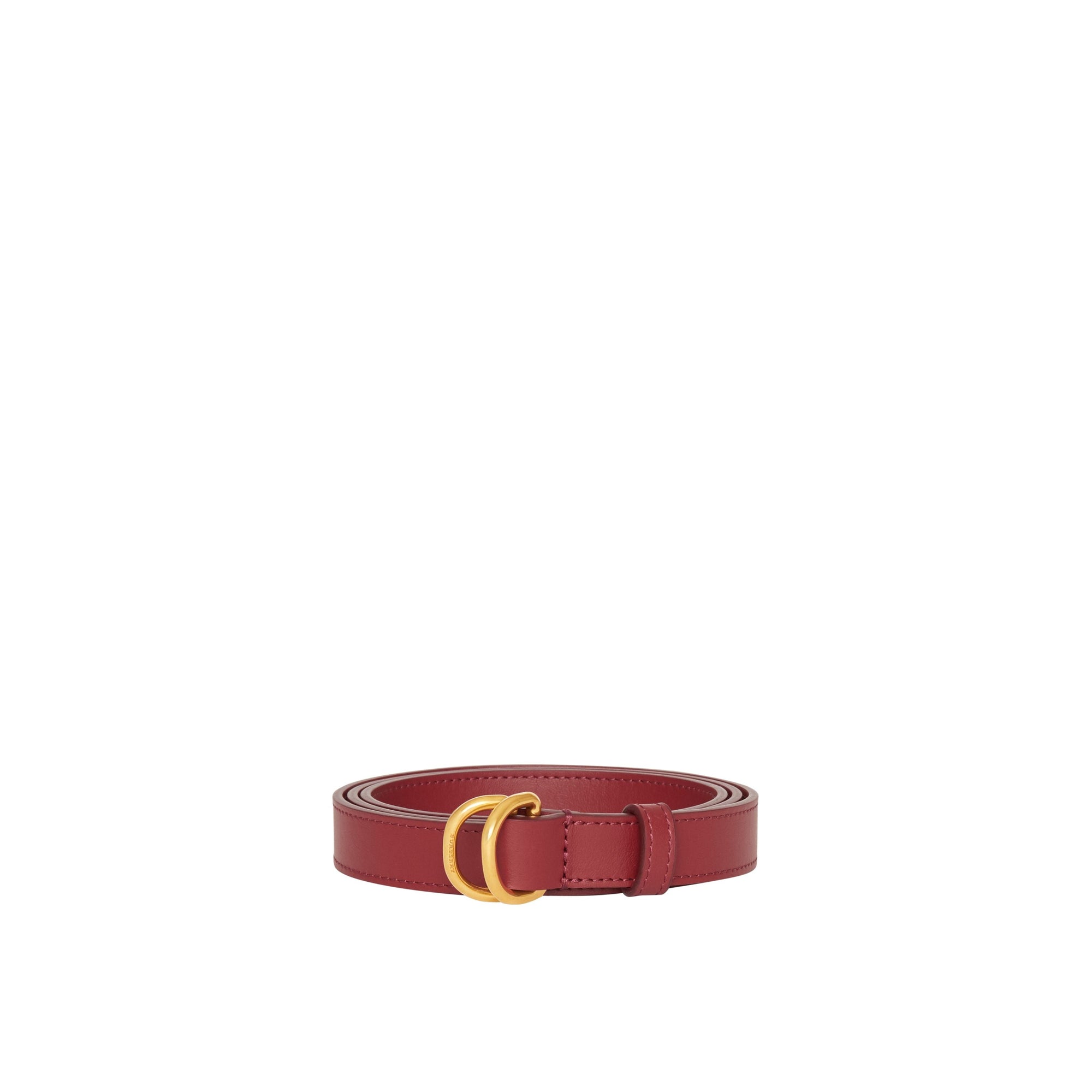 CRIMSON Ceinture fine en cuir à double boucle en D