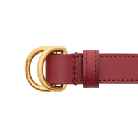 CRIMSON Ceinture fine en cuir à double boucle en D