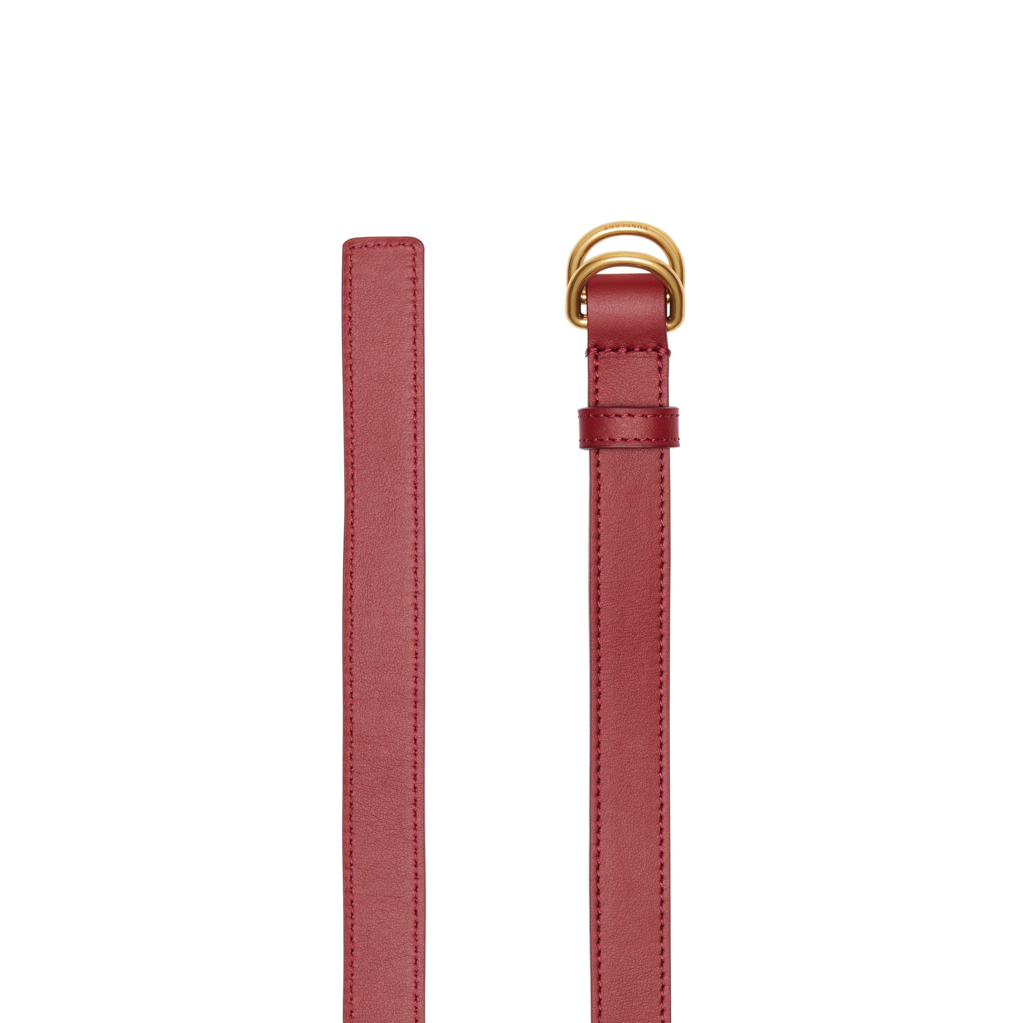 CRIMSON Ceinture fine en cuir à double boucle en D