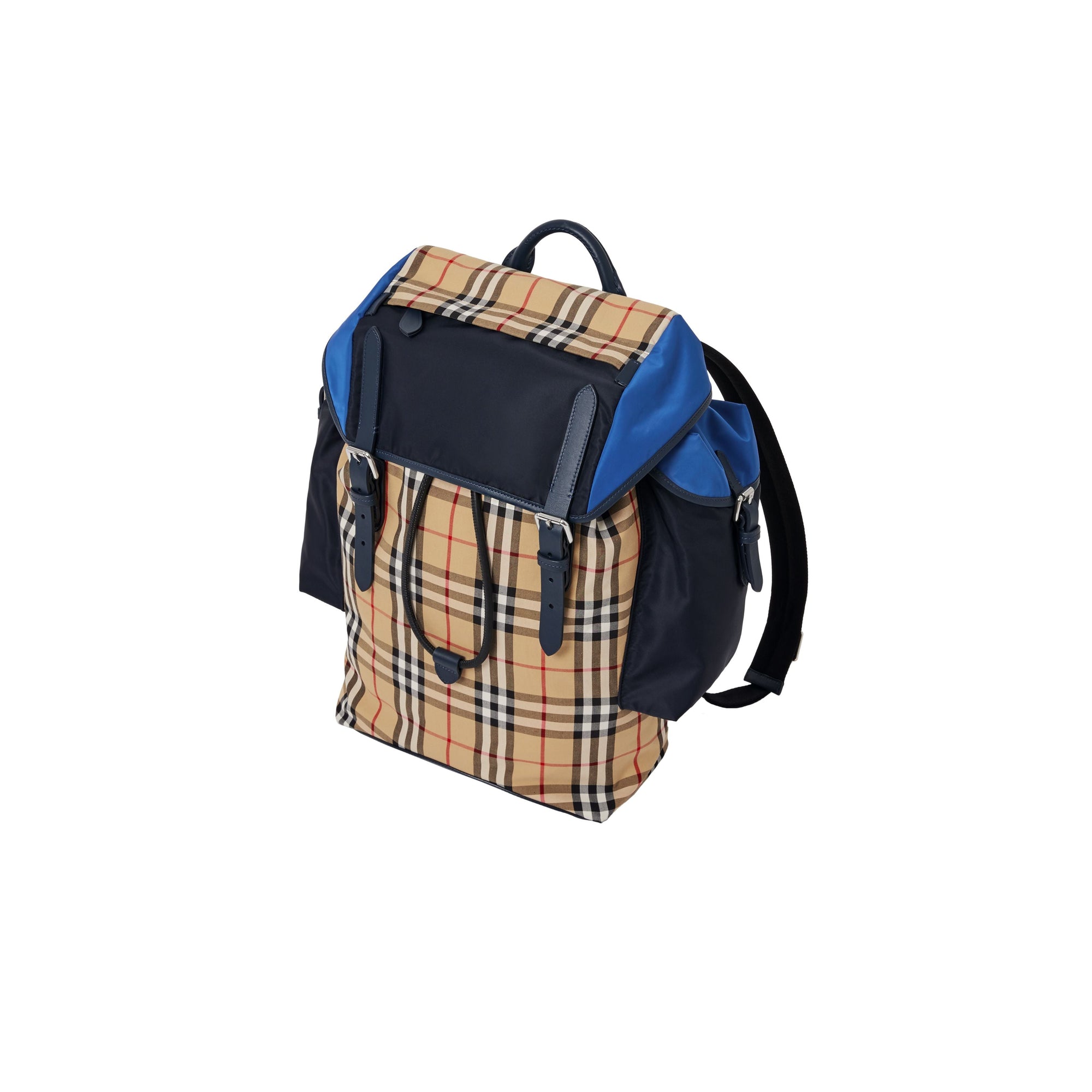 NAVY Sac à dos en cuir à motif Vintage check color-block