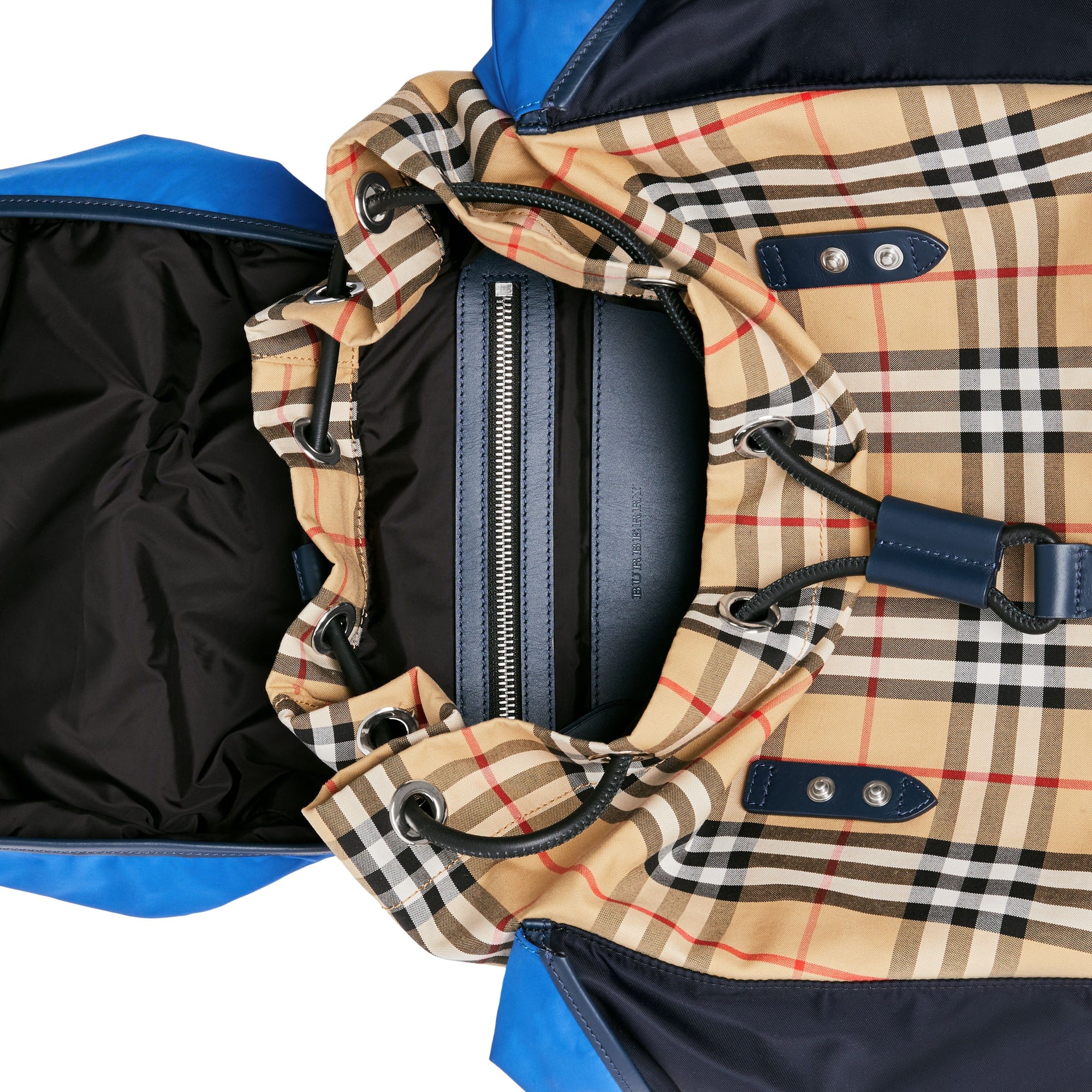 NAVY Sac à dos en cuir à motif Vintage check color-block