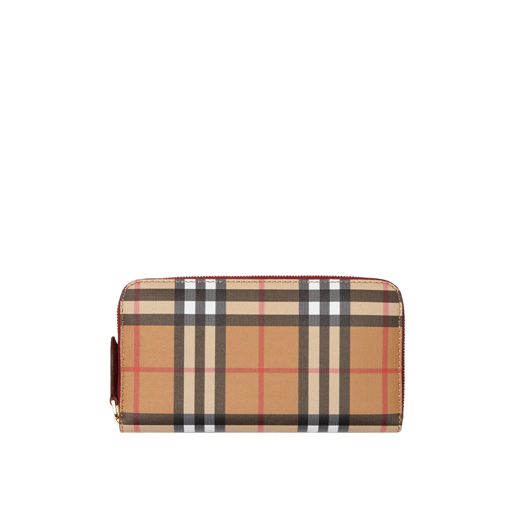CRIMSON Portefeuille zippé en cuir et à motif Vintage check