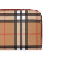 CRIMSON Portefeuille zippé en cuir et à motif Vintage check