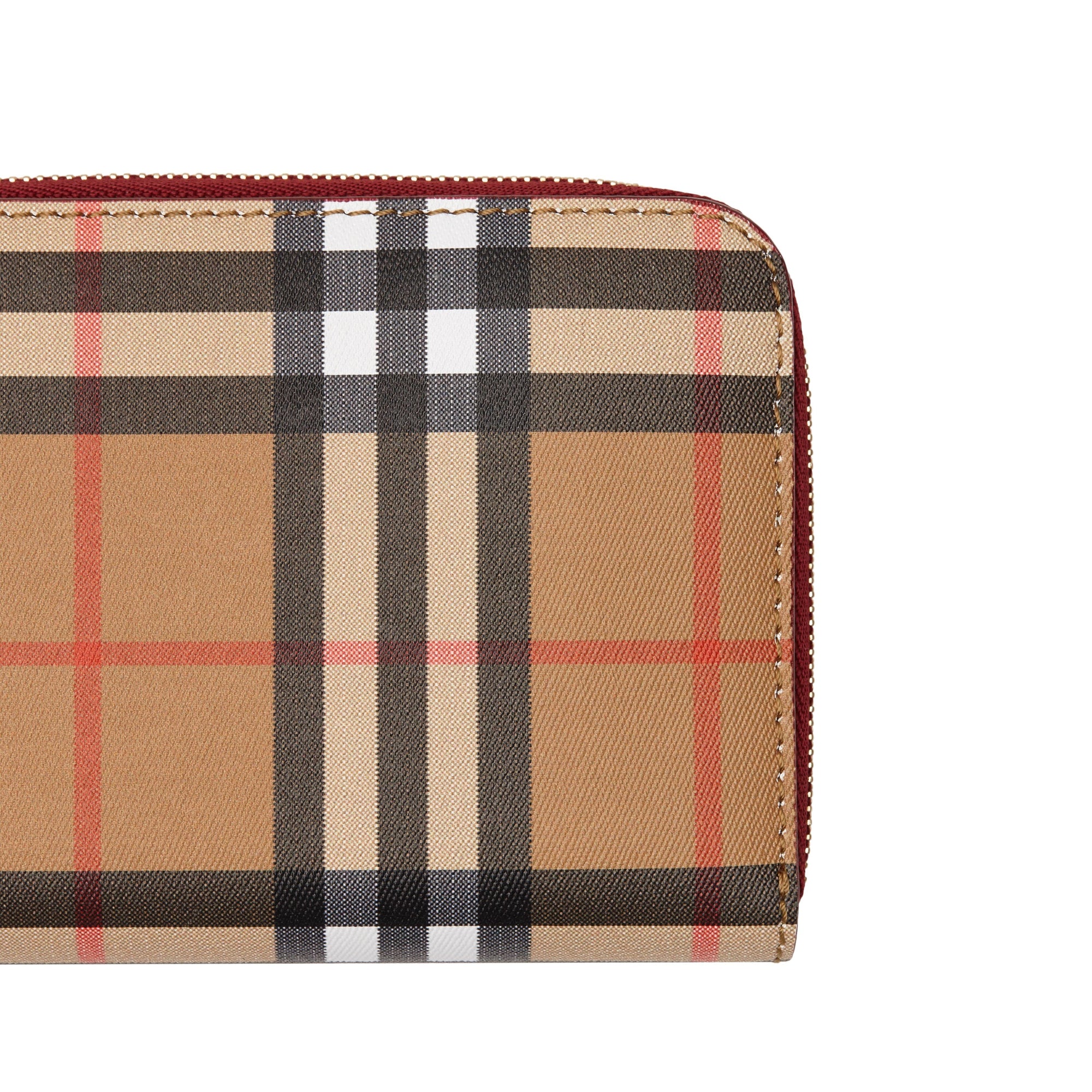 CRIMSON Portefeuille zippé en cuir et à motif Vintage check