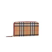 CRIMSON Portefeuille zippé en cuir et à motif Vintage check