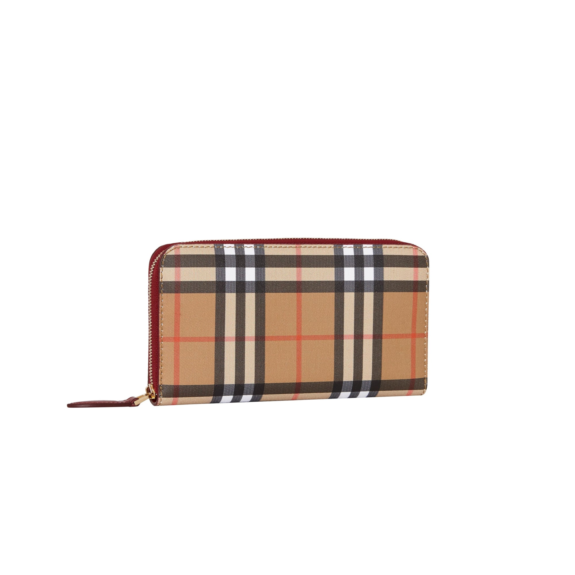 CRIMSON Portefeuille zippé en cuir et à motif Vintage check