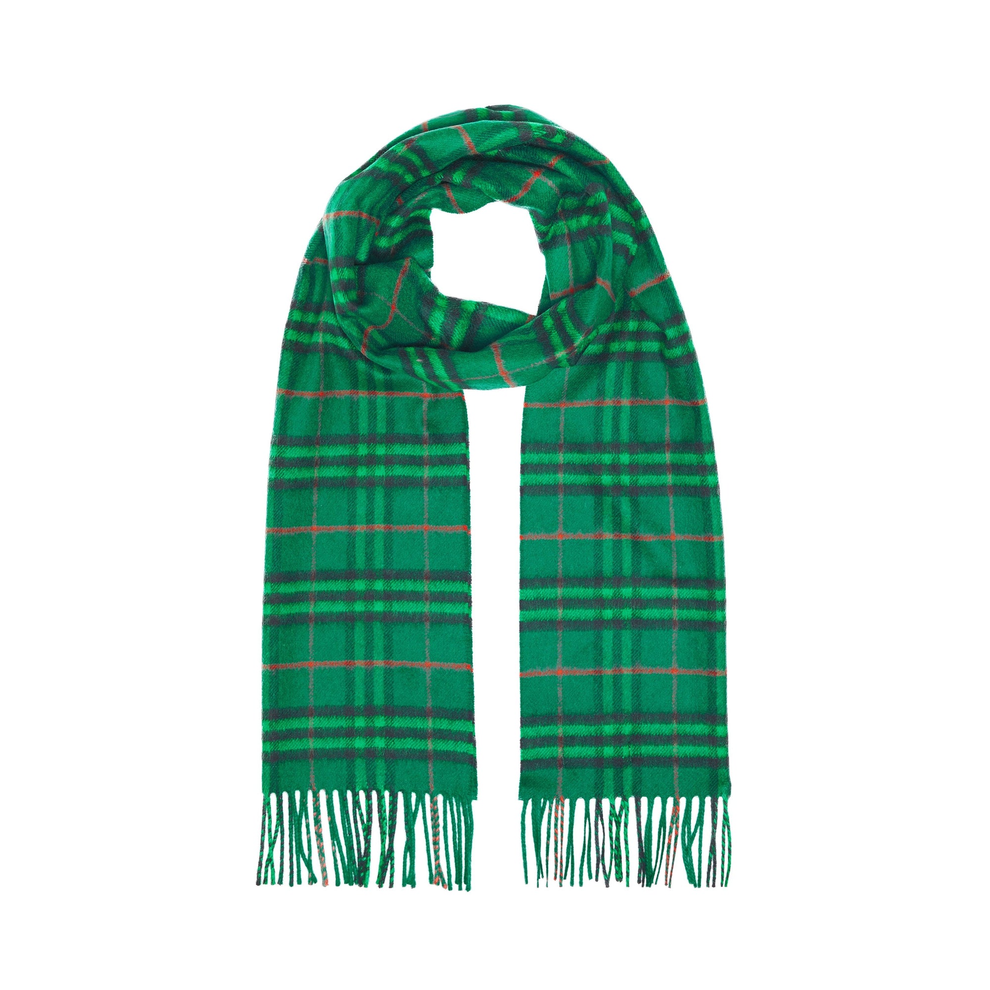 VIRIDIAN GREEN Écharpe classique en cachemire à motif Vintage check