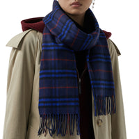 BRIGHT NAVY Écharpe classique en cachemire à motif Vintage check