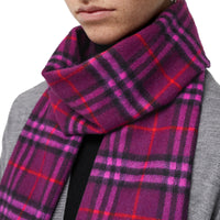DARK VIOLET Écharpe classique en cachemire à motif Vintage check