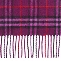DARK VIOLET Écharpe classique en cachemire à motif Vintage check