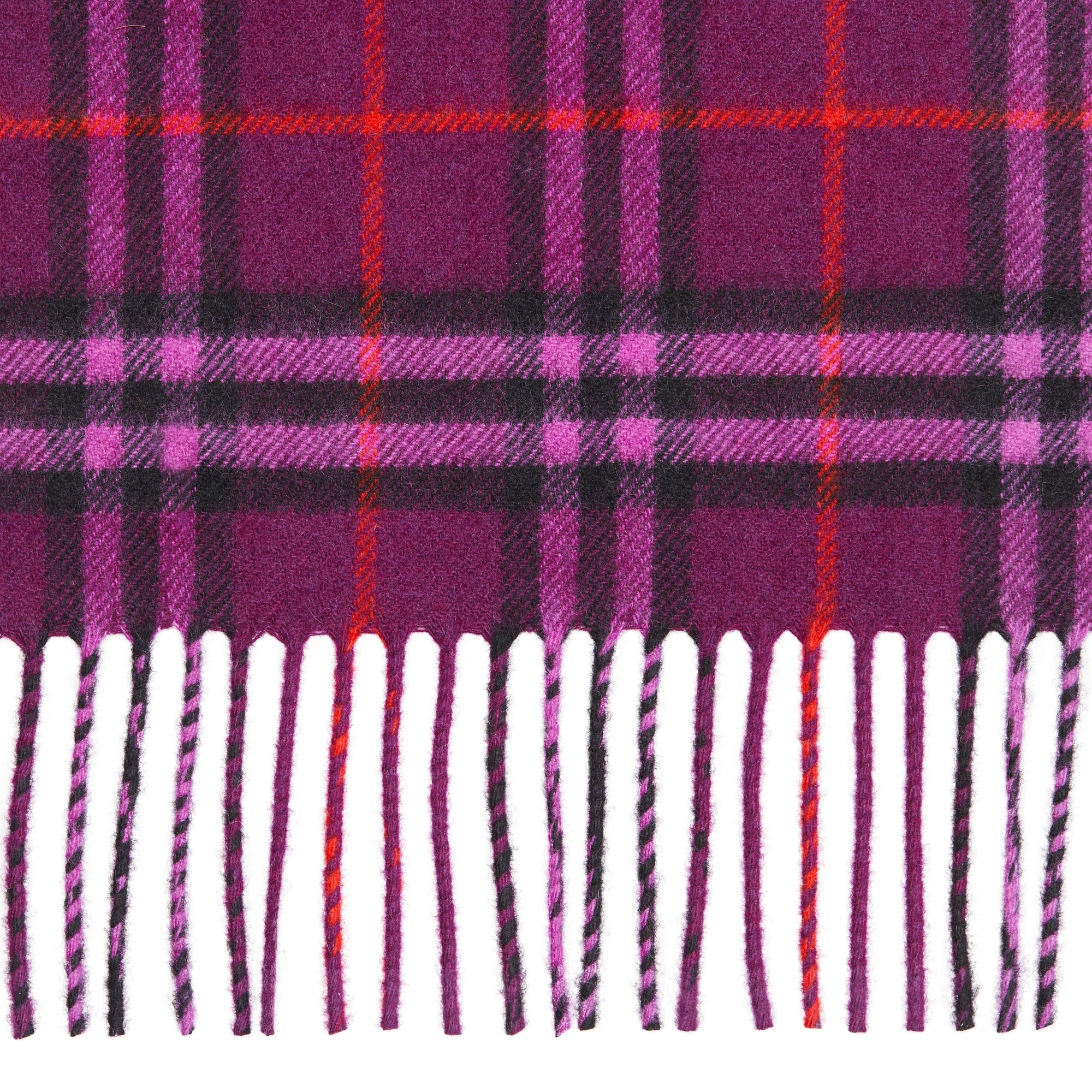 DARK VIOLET Écharpe classique en cachemire à motif Vintage check