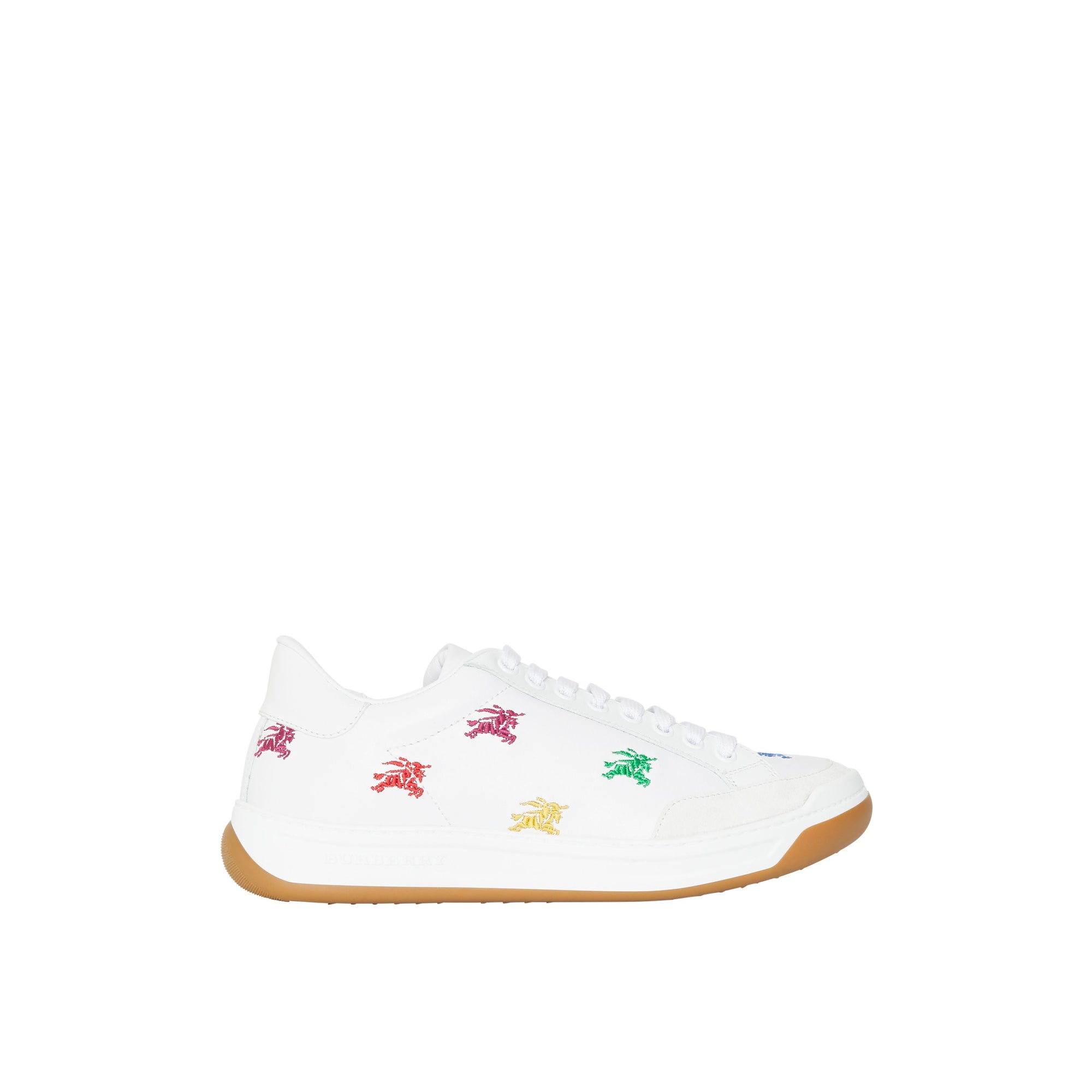 OPT WIT/MULTICOLOUR Sneakers en cuir avec emblème du Cavalier brodé