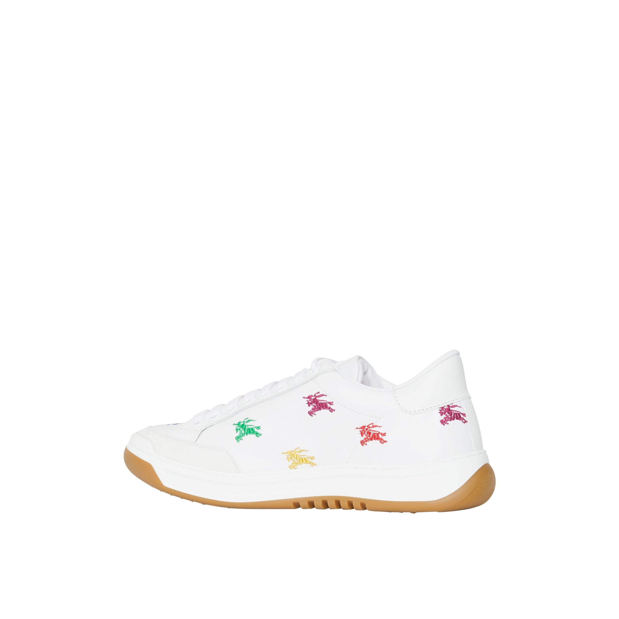 OPT WIT/MULTICOLOUR Sneakers en cuir avec emblème du Cavalier brodé