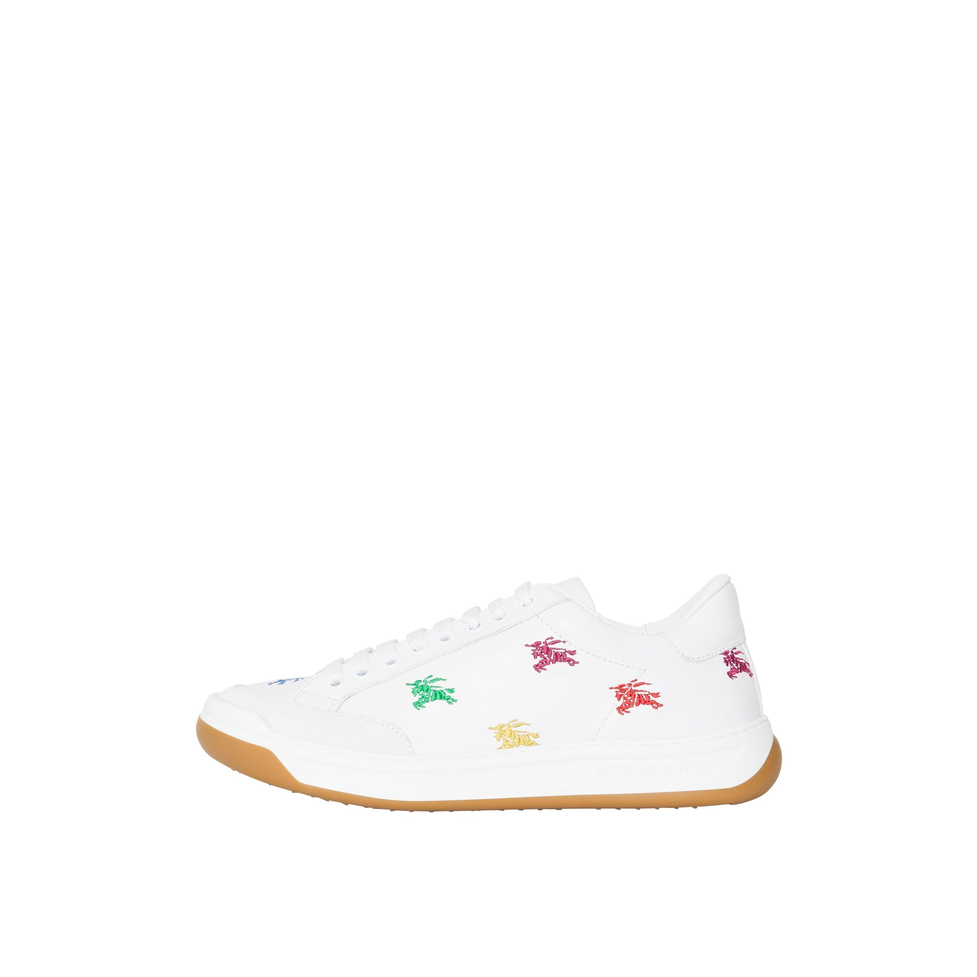 OPT WIT/MULTICOLOUR Sneakers en cuir avec emblème du Cavalier brodé