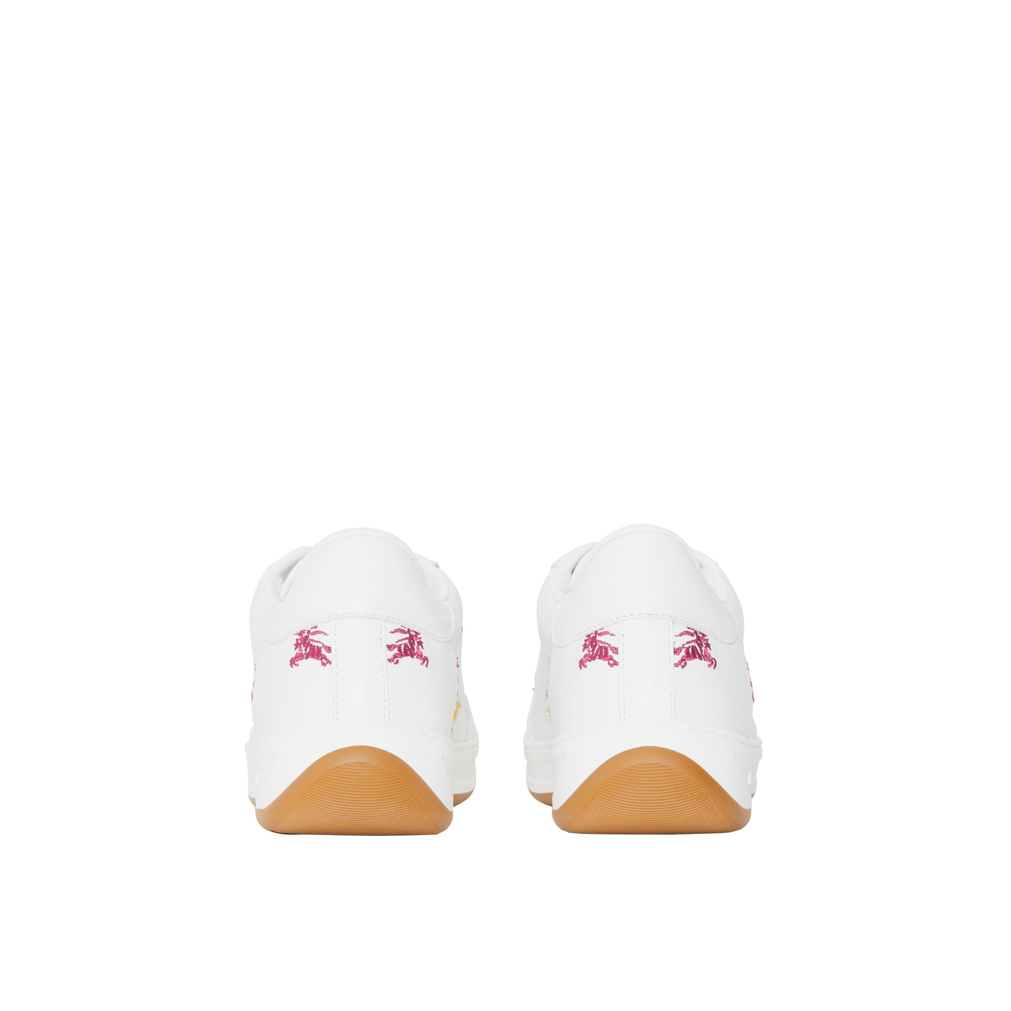 OPT WIT/MULTICOLOUR Sneakers en cuir avec emblème du Cavalier brodé