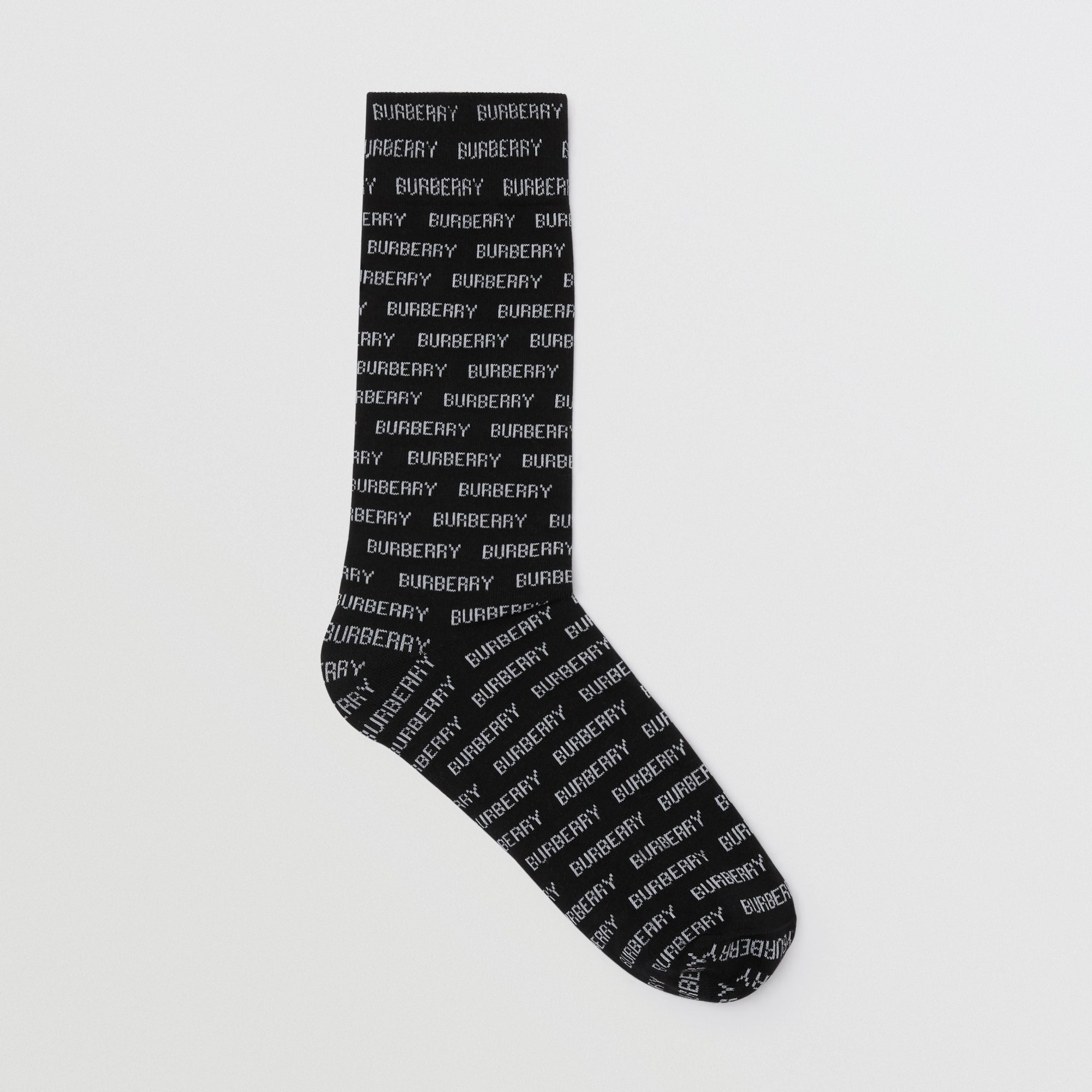 BLACK/WHITE PATTERN Chaussettes en coton mélangé avec logo en intarsia