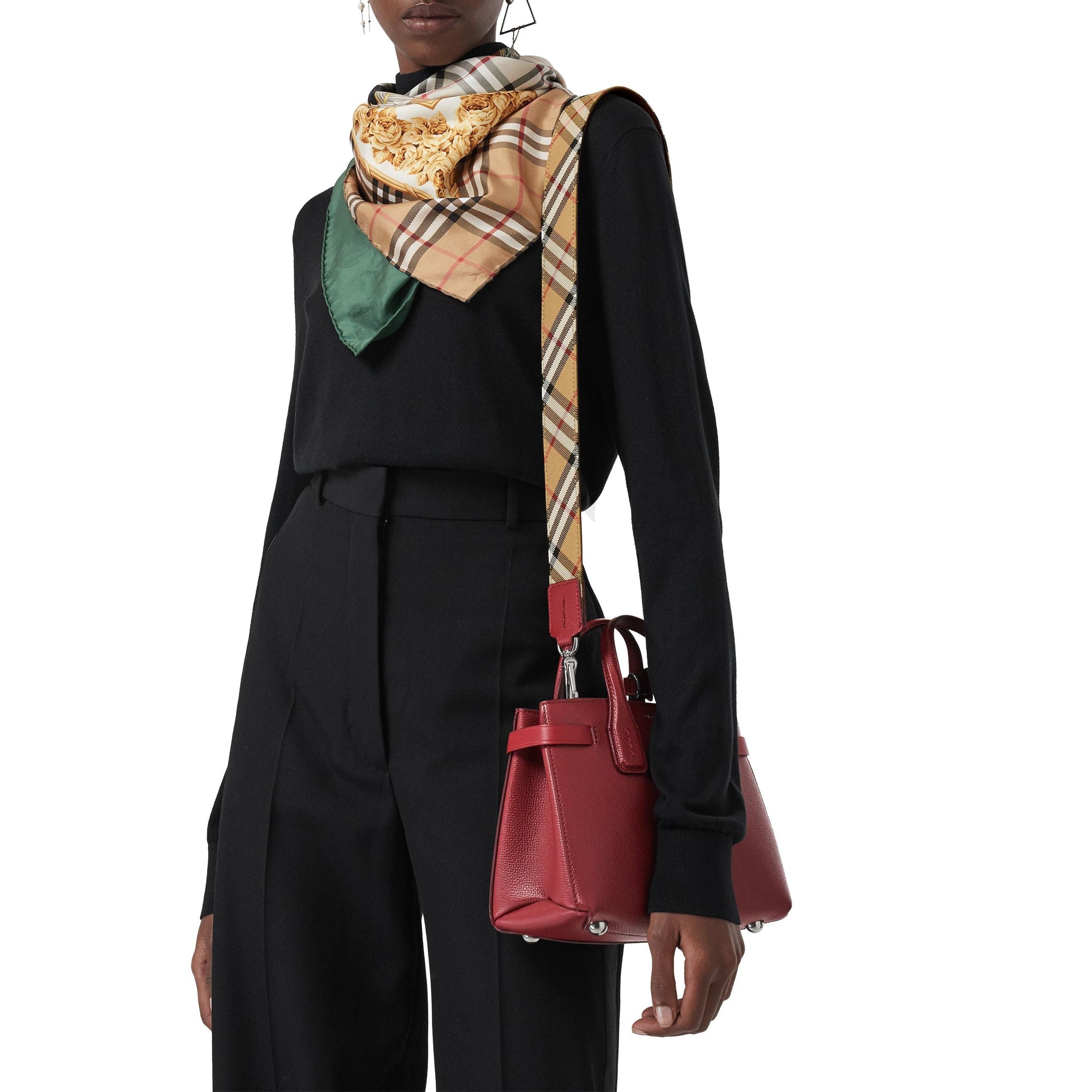 CRIMSON Sac The Baby Banner en cuir et Vintage check