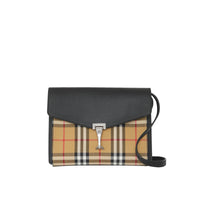 BLACK Petit sac à bandoulière en cuir et à motif Vintage check