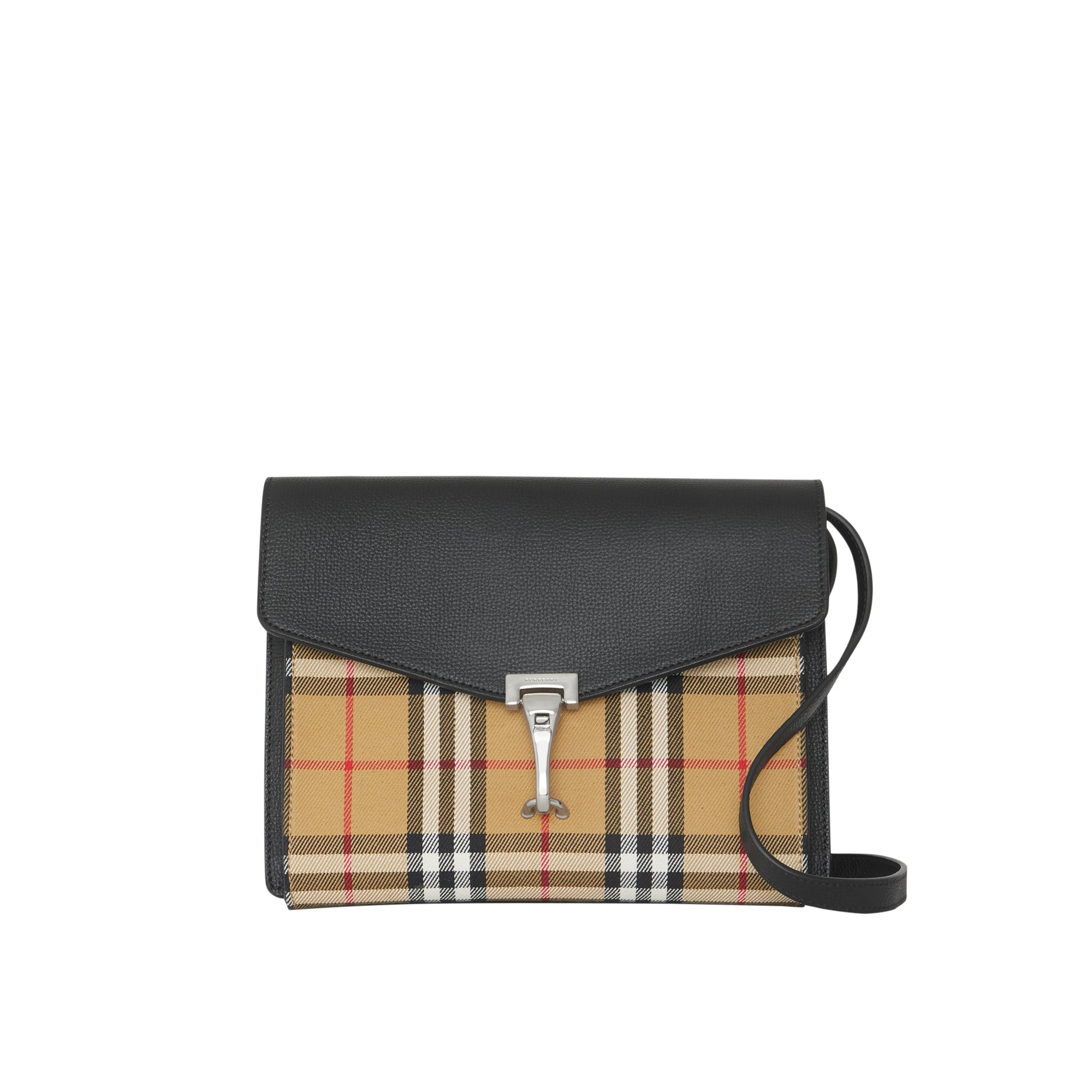 BLACK Petit sac à bandoulière en cuir et à motif Vintage check