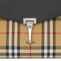 BLACK Petit sac à bandoulière en cuir et à motif Vintage check