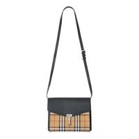 BLACK Petit sac à bandoulière en cuir et à motif Vintage check