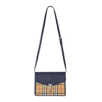 REGENCY BLUE Petit sac à bandoulière en cuir et à motif Vintage check