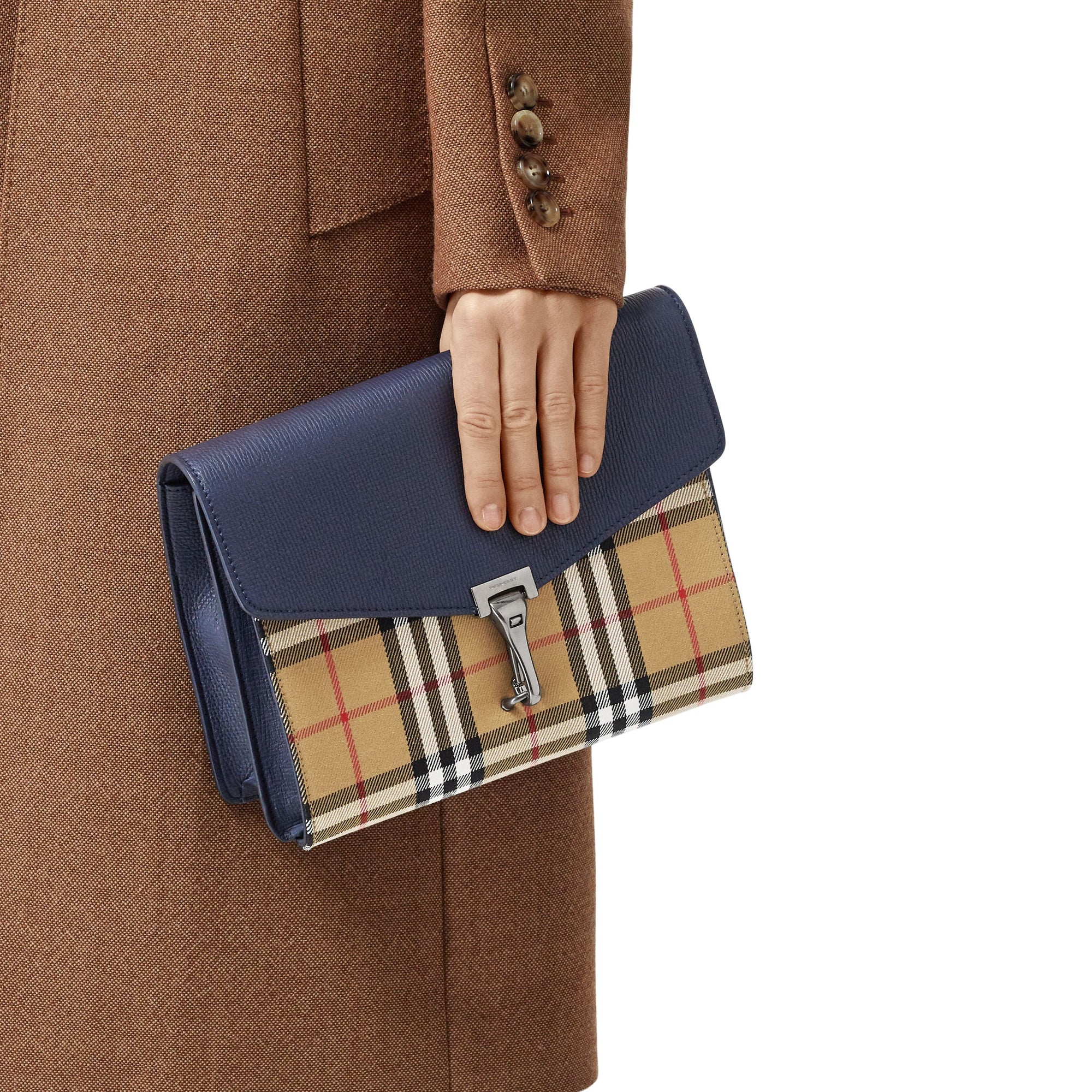 REGENCY BLUE Petit sac à bandoulière en cuir et à motif Vintage check