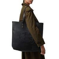 BLACK Grand sac cabas en cuir avec écusson