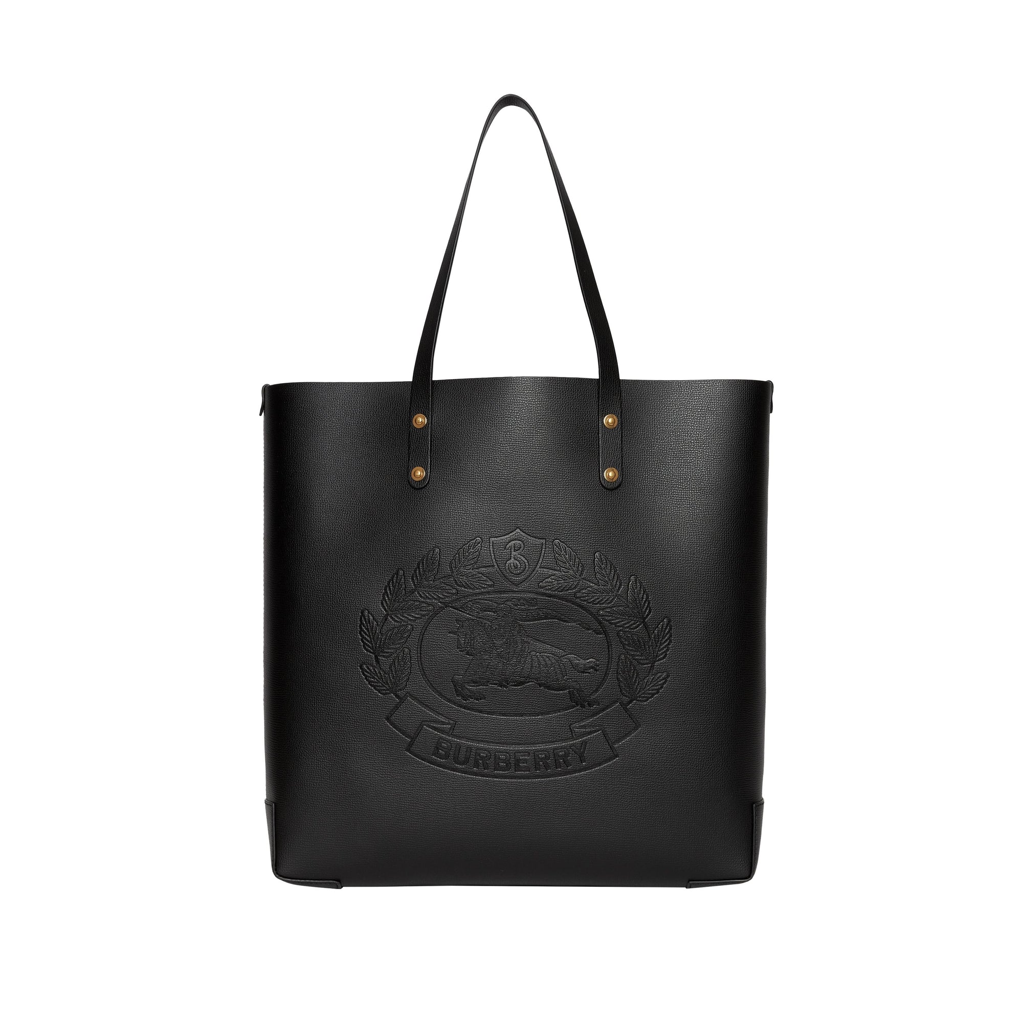BLACK Grand sac cabas en cuir avec écusson