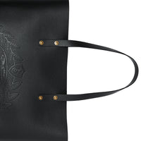 BLACK Grand sac cabas en cuir avec écusson
