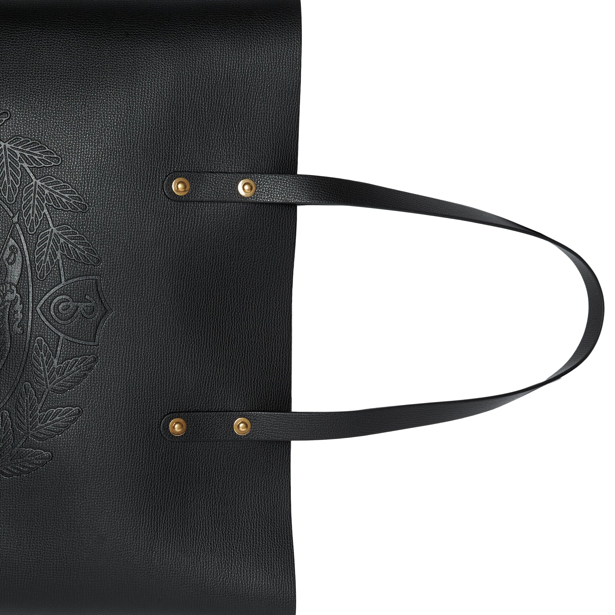 BLACK Grand sac cabas en cuir avec écusson