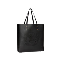 BLACK Grand sac cabas en cuir avec écusson