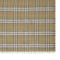 PALE POWDER GREEN Écharpe en laine et soie mélangées à motif Vintage check métallisé