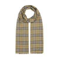 PALE POWDER GREEN Écharpe en laine et soie mélangées à motif Vintage check métallisé
