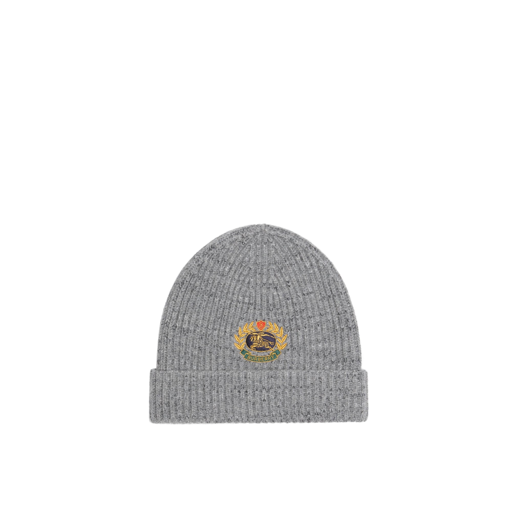 GREY MELANGE Bonnet en laine mélangée avec logo d'archive brodé