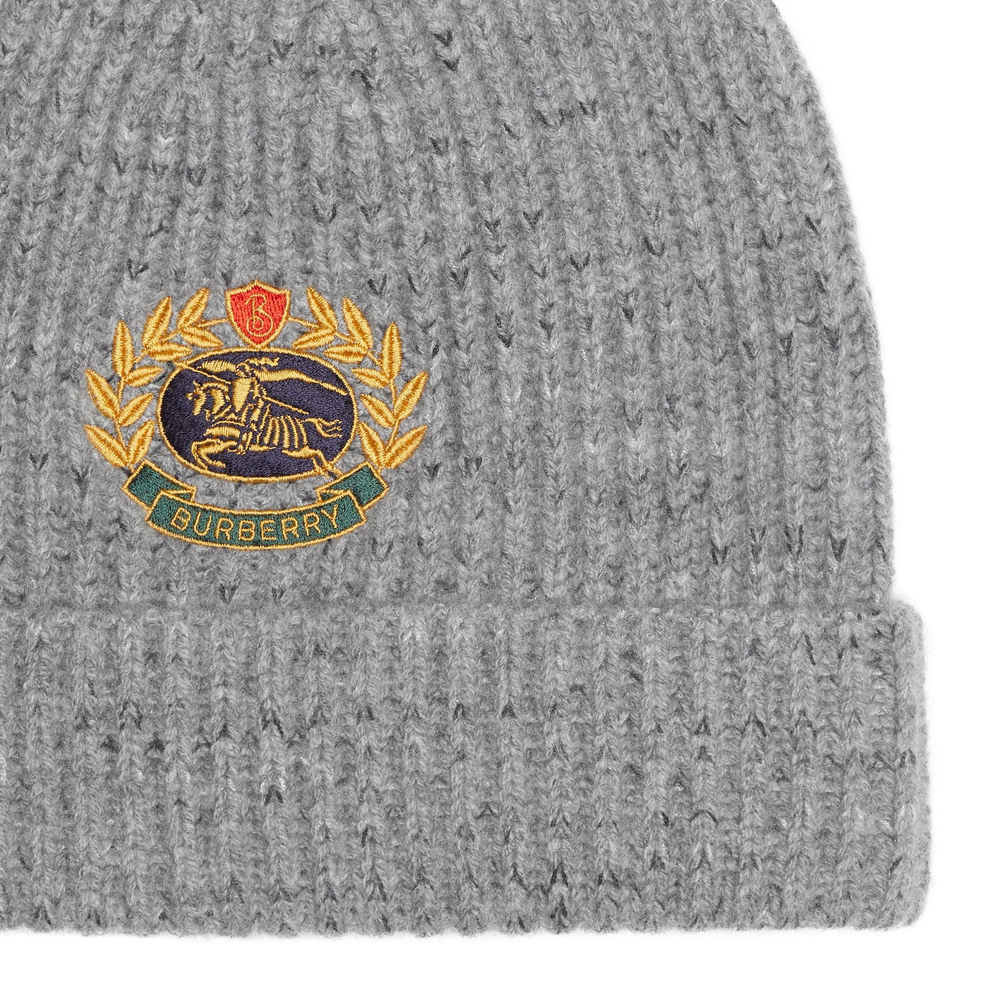 GREY MELANGE Bonnet en laine mélangée avec logo d'archive brodé