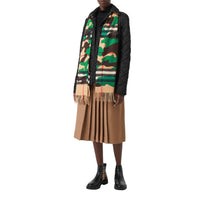 KHAKI Écharpe en cachemire à motif check et camouflage classique