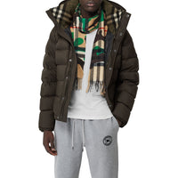 KHAKI Écharpe en cachemire à motif check et camouflage classique