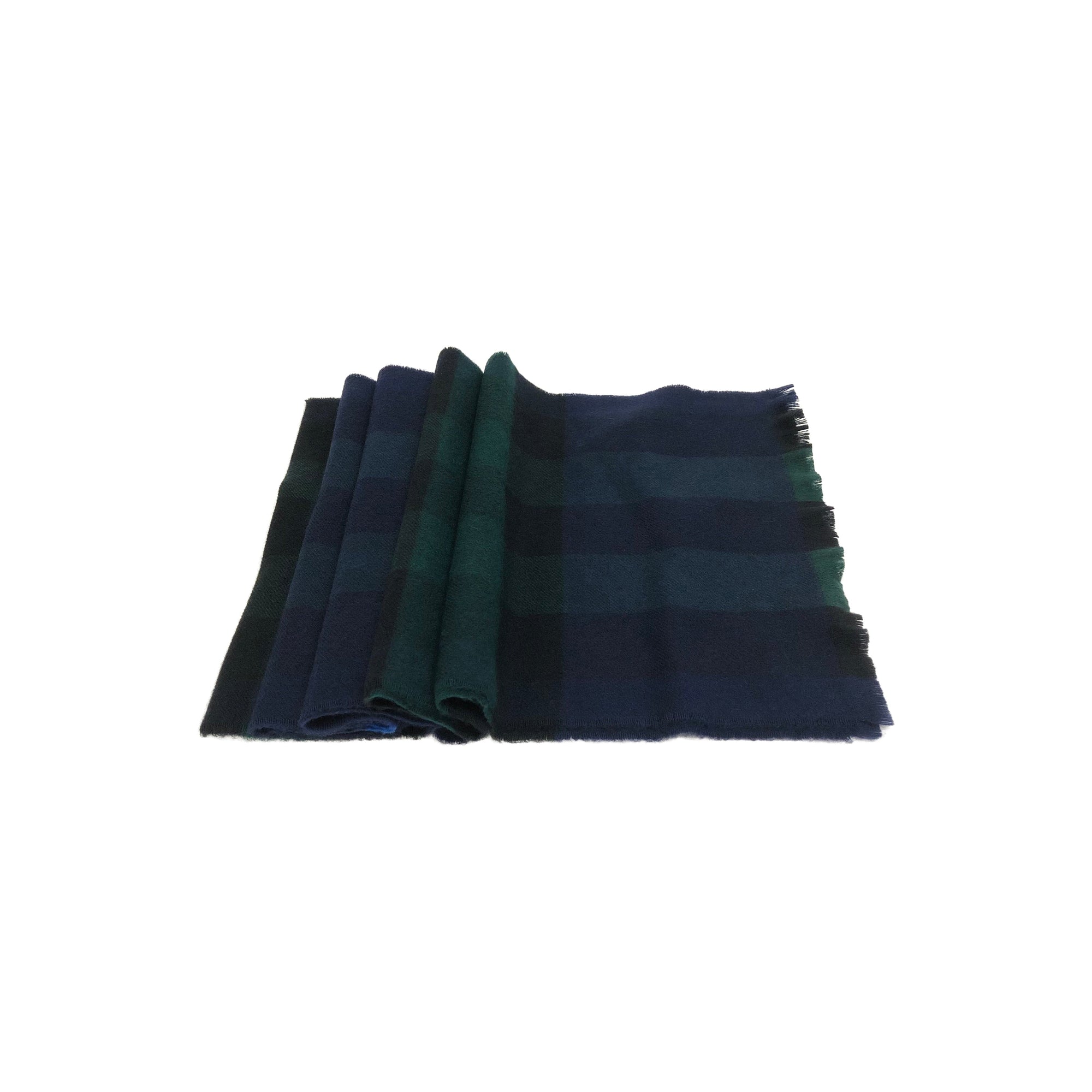 Écharpe à carreaux éclatés géants à franges x lash - bleu & vert