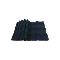 NAVY ÉCHARPE À CARREAUX ÉCLATÉS GÉANTS À FRANGES X LASH